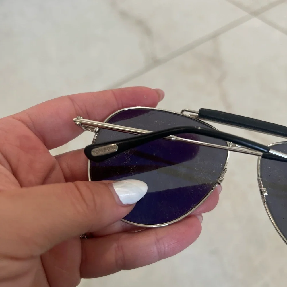 Tom Ford Silver Metal Sunglasses